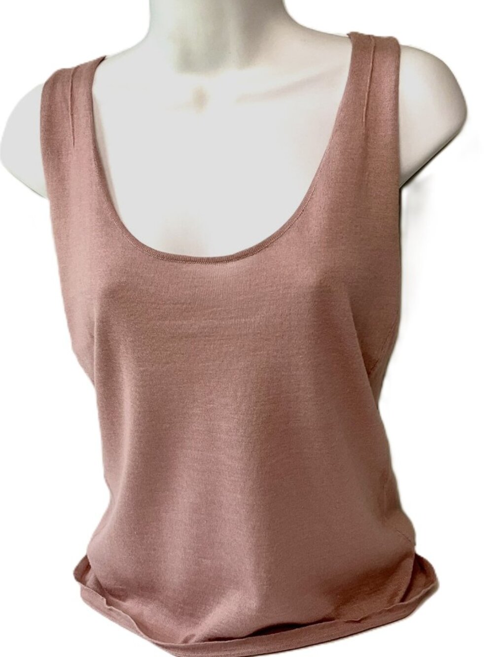 VNT Gianni Versace Cashmere Silk Knit Tank Top Pink Sleeveless Scoop Neck IT42